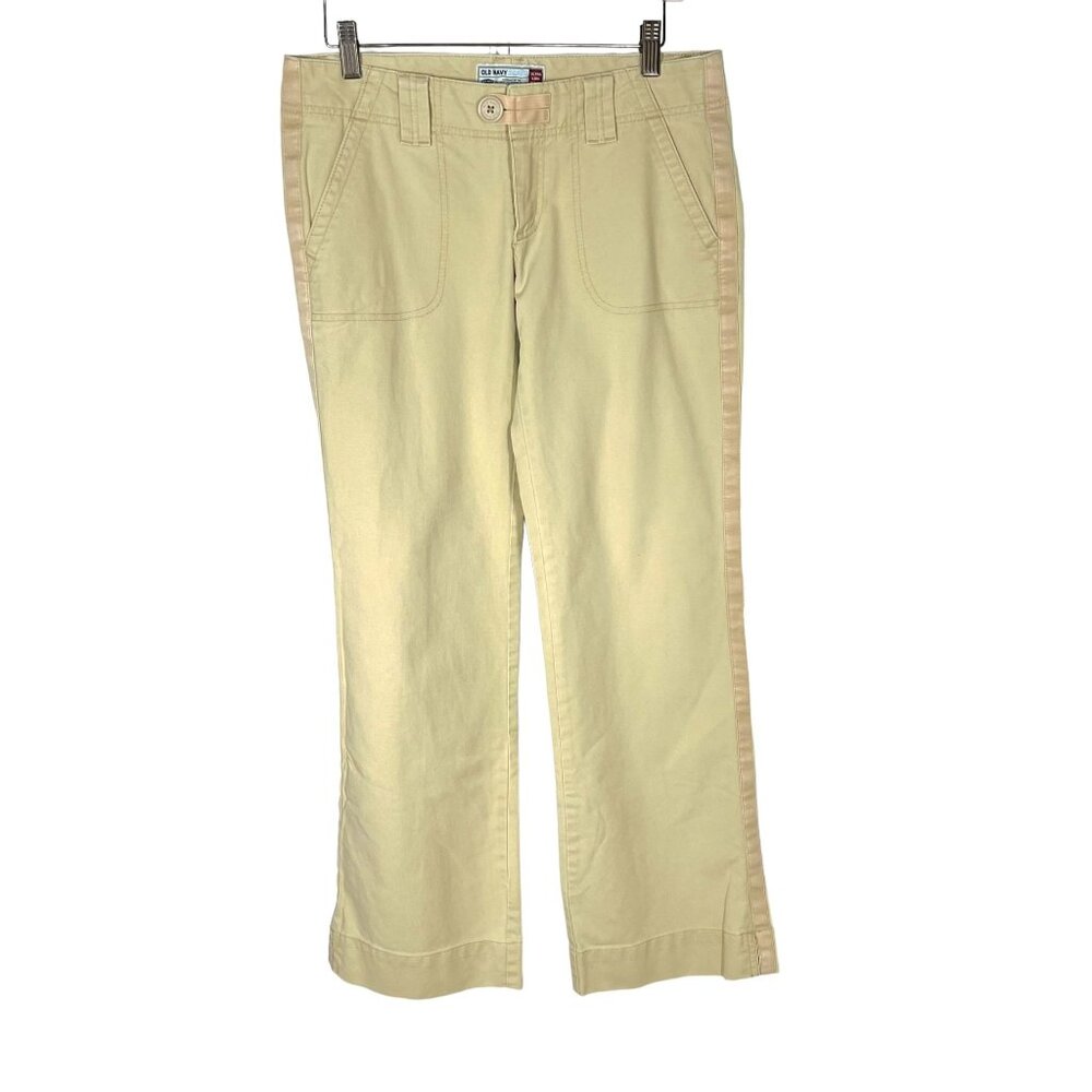 Vintage Y2K Old Navy Ultra Low Rise Khaki Wide Leg Pants 8